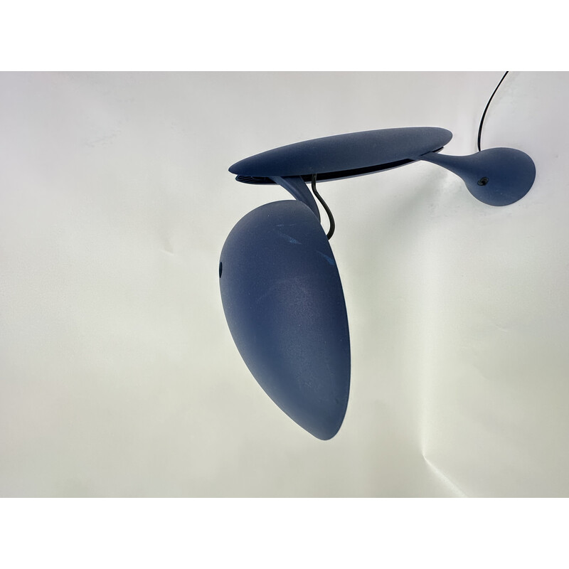 Vintage blue plastic Heron lamp by Isao Hosoe for Luxo, Norway 1980