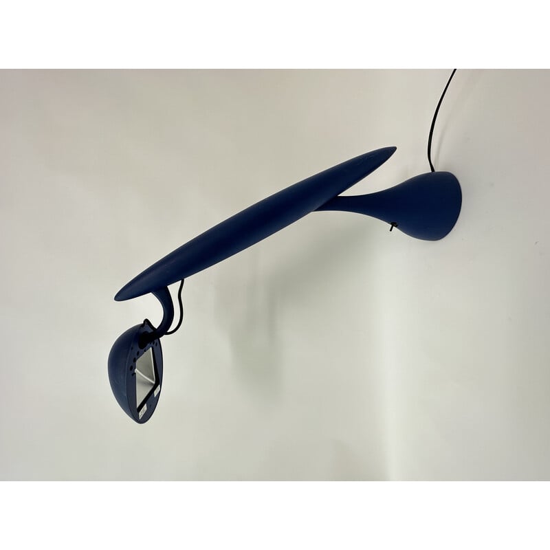 Lampe vintage en plastique bleu Heron par Isao Hosoe pour Luxo, Norvège 1980