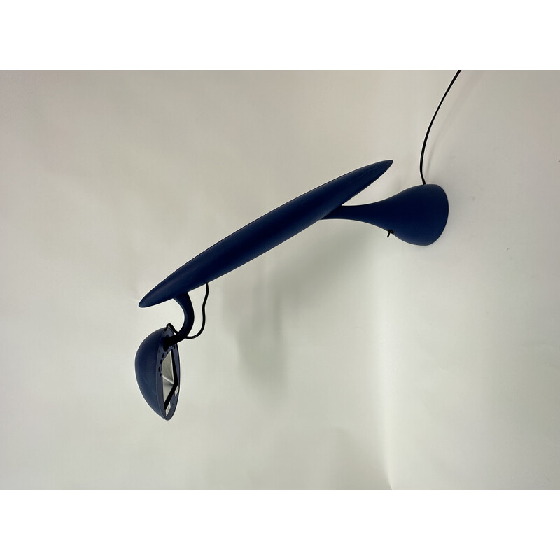 Vintage blue plastic Heron lamp by Isao Hosoe for Luxo, Norway 1980