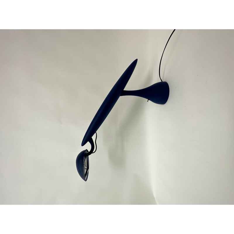 Vintage blue plastic Heron lamp by Isao Hosoe for Luxo, Norway 1980