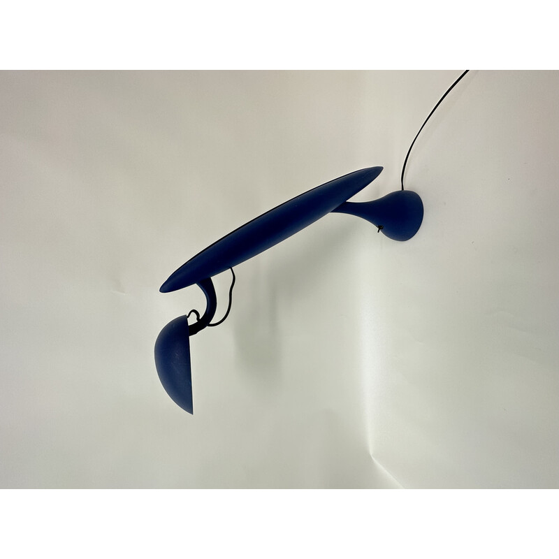 Vintage blue plastic Heron lamp by Isao Hosoe for Luxo, Norway 1980