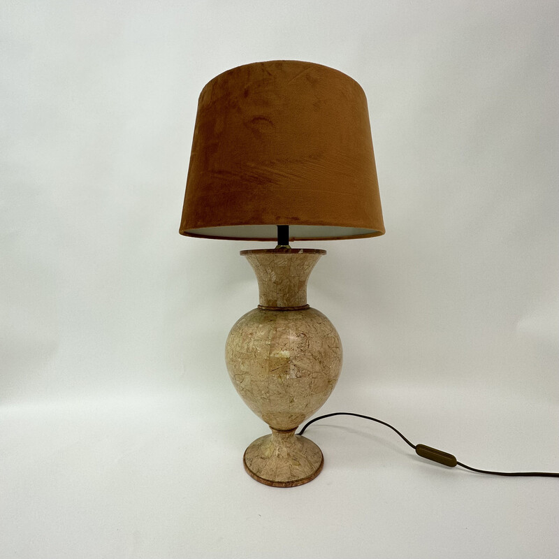 Lampada da tavolo vintage in marmo tassellato di Maitland Smith, 1970