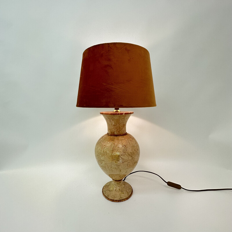 Lampe de table vintage en marbre tessellé par Maitland Smith, 1970