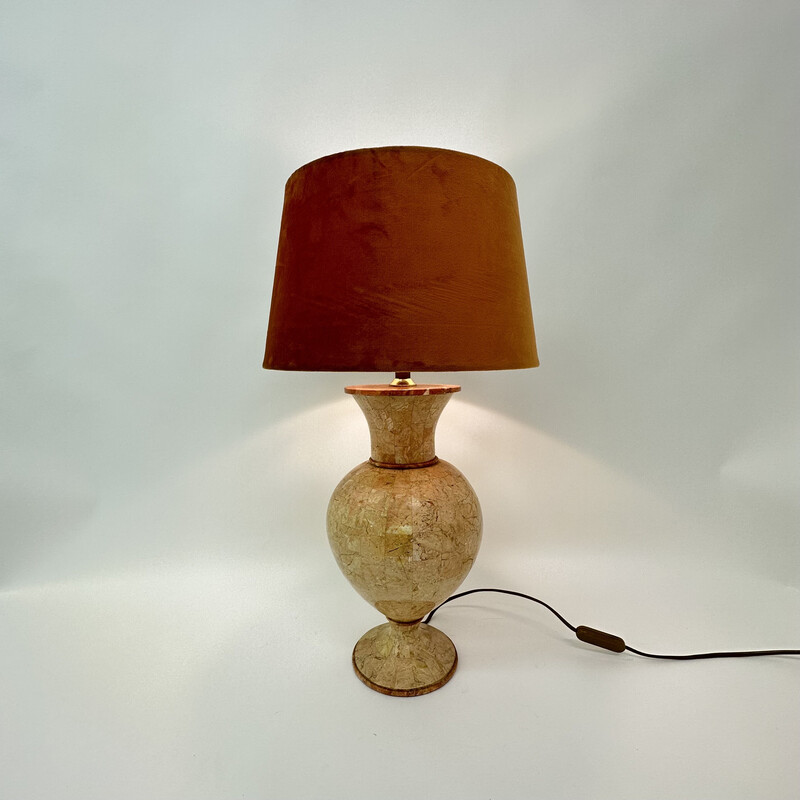 Vintage table lamp in tessellated marble by Maitland Smith, 1970