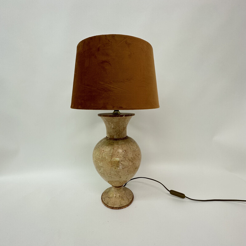 Vintage table lamp in tessellated marble by Maitland Smith, 1970