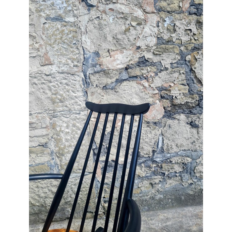 Fauteuil à bascule vintage en hêtre modèle 435