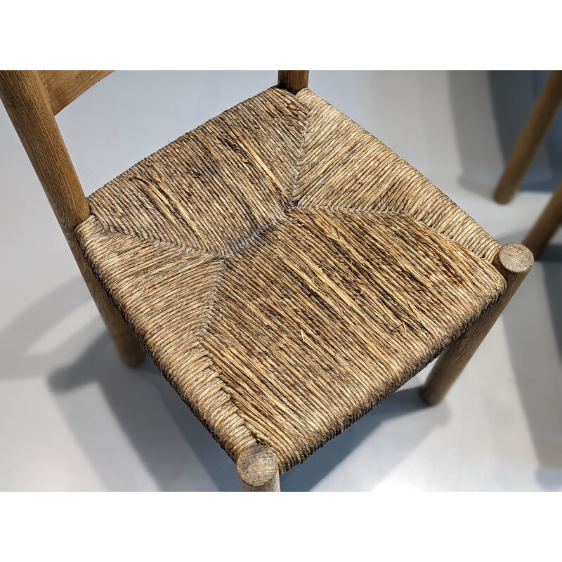 Juego de 3 sillas de madera Meribel vintage de Charlotte Perriand