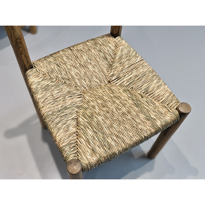 Set aus 3 Vintage Méribel Stühlen aus Holz von Charlotte Perriand