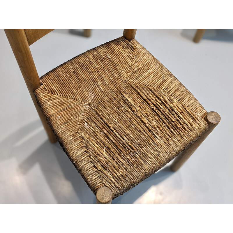 Juego de 3 sillas de madera Meribel vintage de Charlotte Perriand