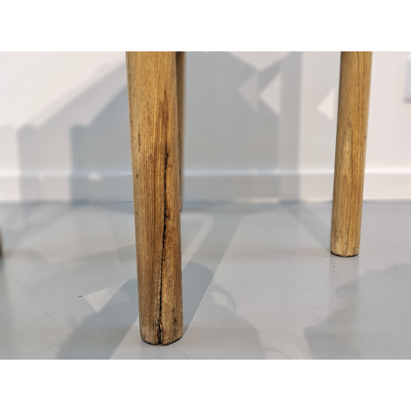 Set of 3 vintage Meribel wooden chairs by Charlotte Perriand