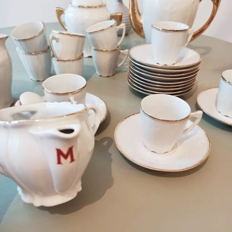 Vintage keramisch koffieservies, 1950