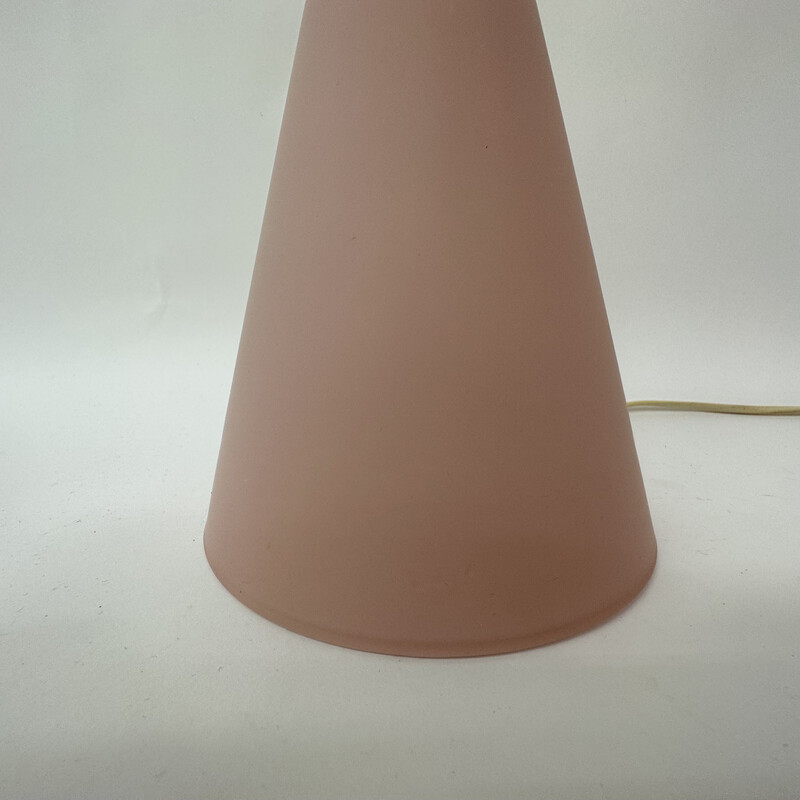 Vintage Teepee Tischlampe aus rosa Glas von Sce, Frankreich 1970