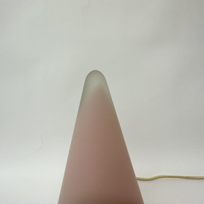 Vintage Teepee Tischlampe aus rosa Glas von Sce, Frankreich 1970