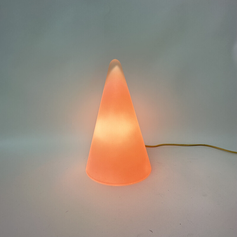 Vintage Teepee Tischlampe aus rosa Glas von Sce, Frankreich 1970