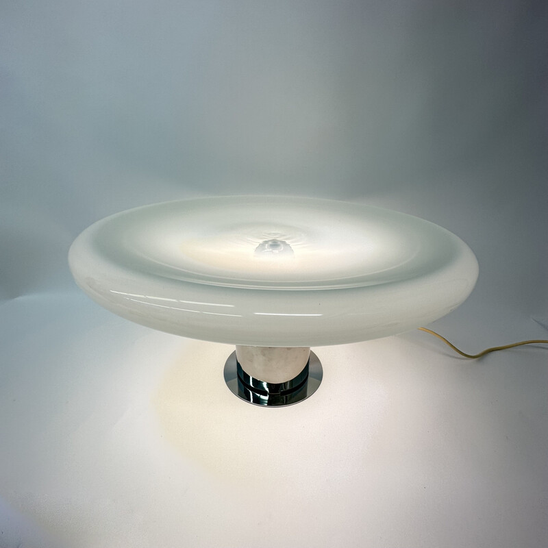 Vintage Glas Tischlampe Ufo Weltraumzeitalter, Italien 1970er