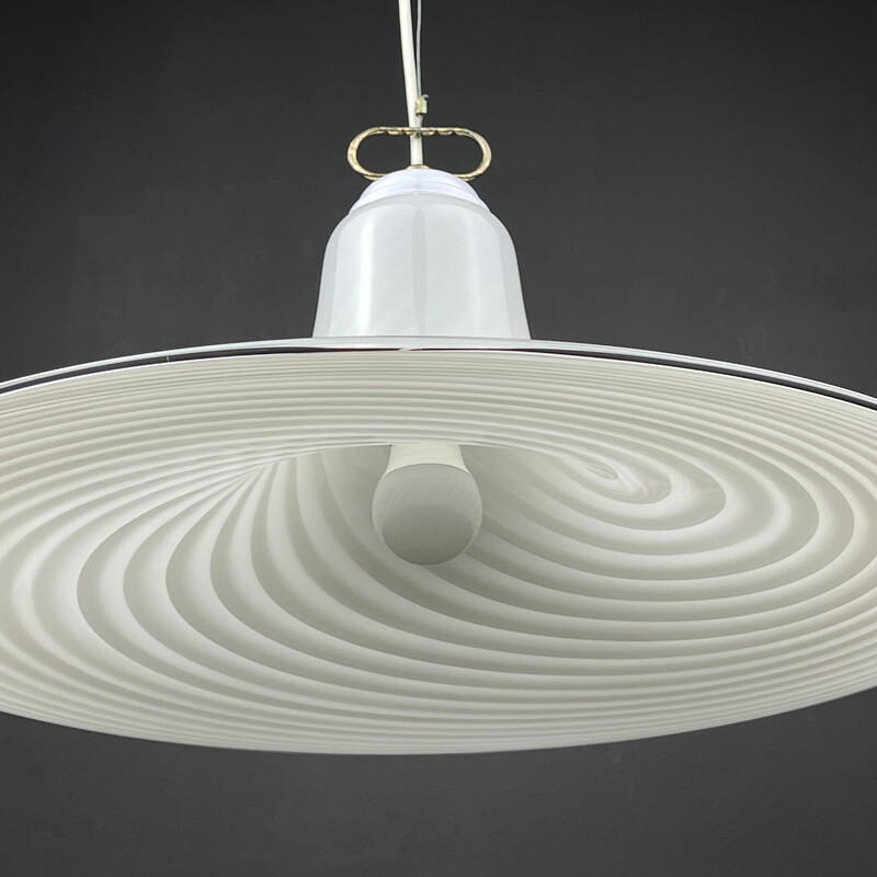 Vintage swirl Murano glazen hanglamp, Italië 1970