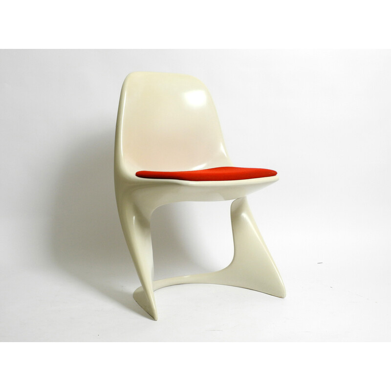 Vintage chair model 2001/2002 in red fabric upholstery by Alexander Begge for Casala, Germany 1970s