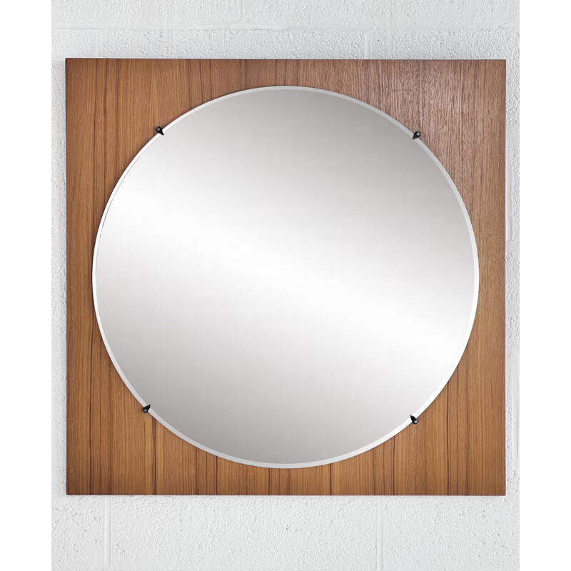 Miroir vintage avec cadre carré, 1960-1970