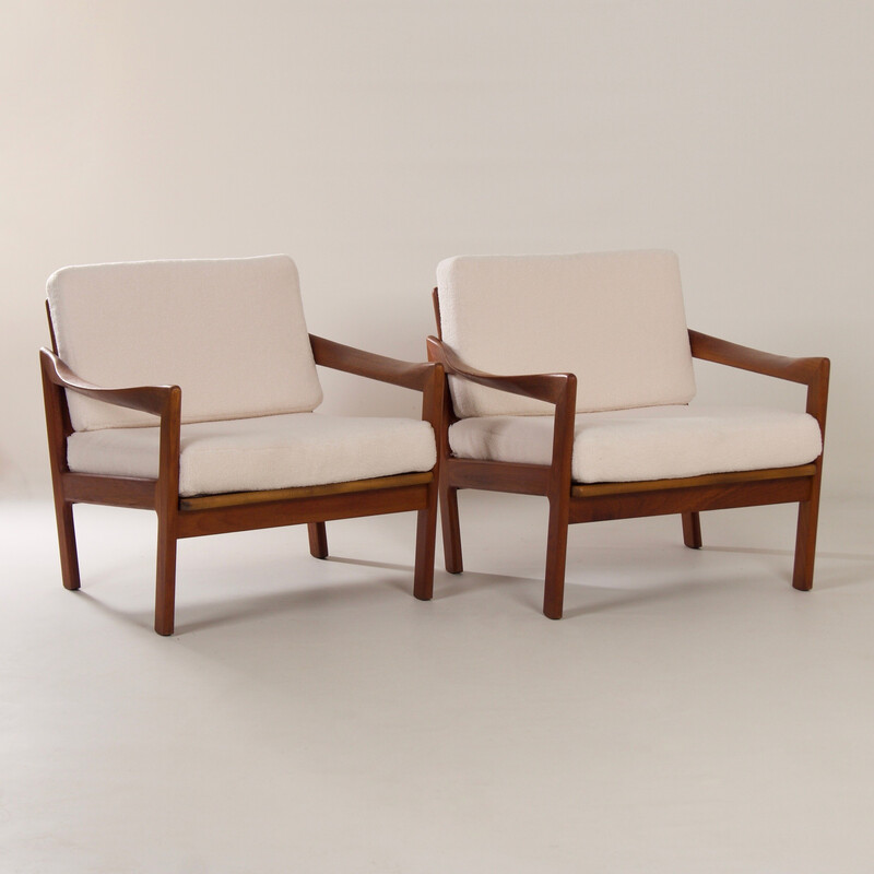 Pair of vintage Danish armchairs by Illum Wikkelsø for Niels Eilersen, 1960s
