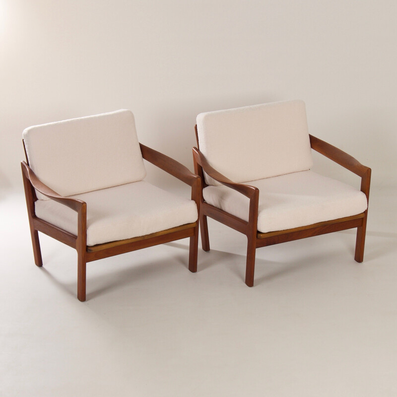 Paar vintage Deense fauteuils van Illum Wikkelsø voor Niels Eilersen, jaren 1960