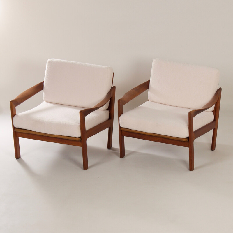 Pair of vintage Danish armchairs by Illum Wikkelsø for Niels Eilersen, 1960s