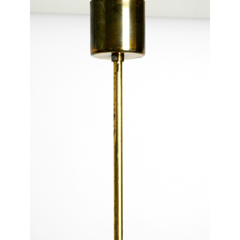 Mid century brass chandelier with a long brass rod