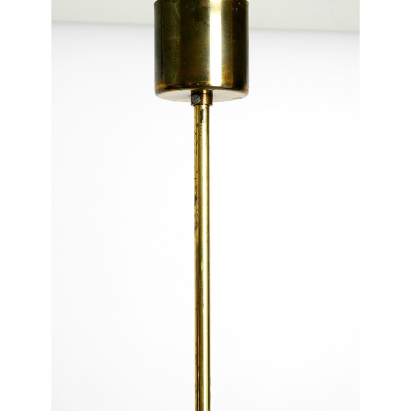 Mid century brass chandelier with a long brass rod