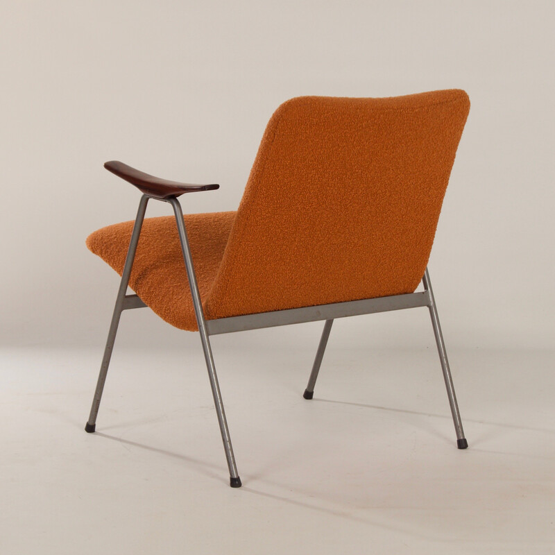 Fauteuil vintage avec tissu bouclé orange par Webe, 1960