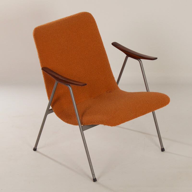 Vintage armchair with orange bouclé fabric by Webe, 1960s