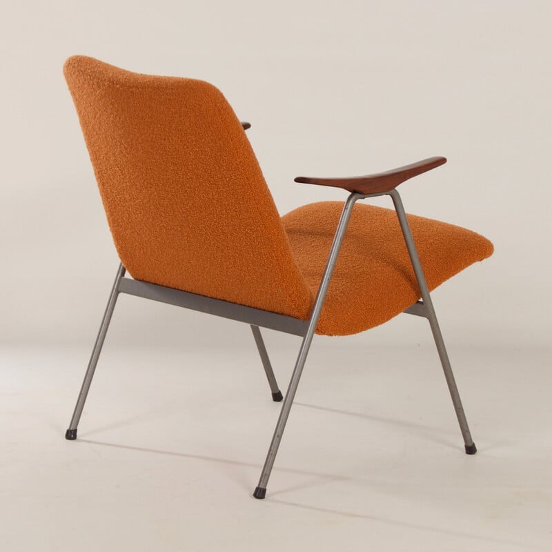 Vintage armchair with orange bouclé fabric by Webe, 1960s