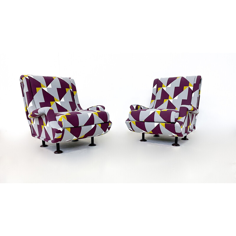 Pair of vintage "Regent" armchairs by Marco Zanuso, Italy 1960s