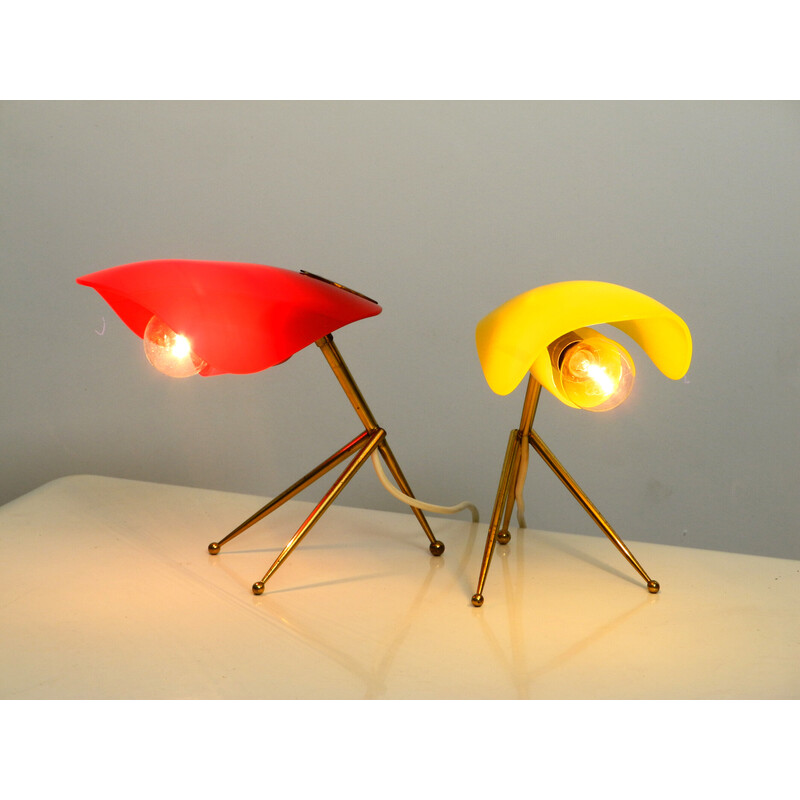 Coppia di lampade da tavolo vintage di Wkr Offenbach, Germania 1950