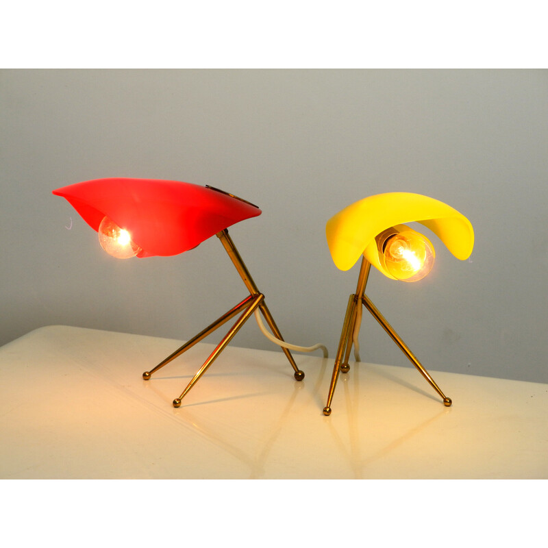 Pair of vintage table lamps by Wkr Offenbach, Germany 1950