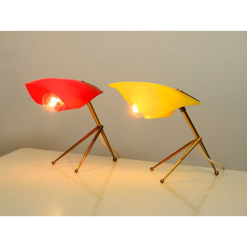Pair of vintage table lamps by Wkr Offenbach, Germany 1950