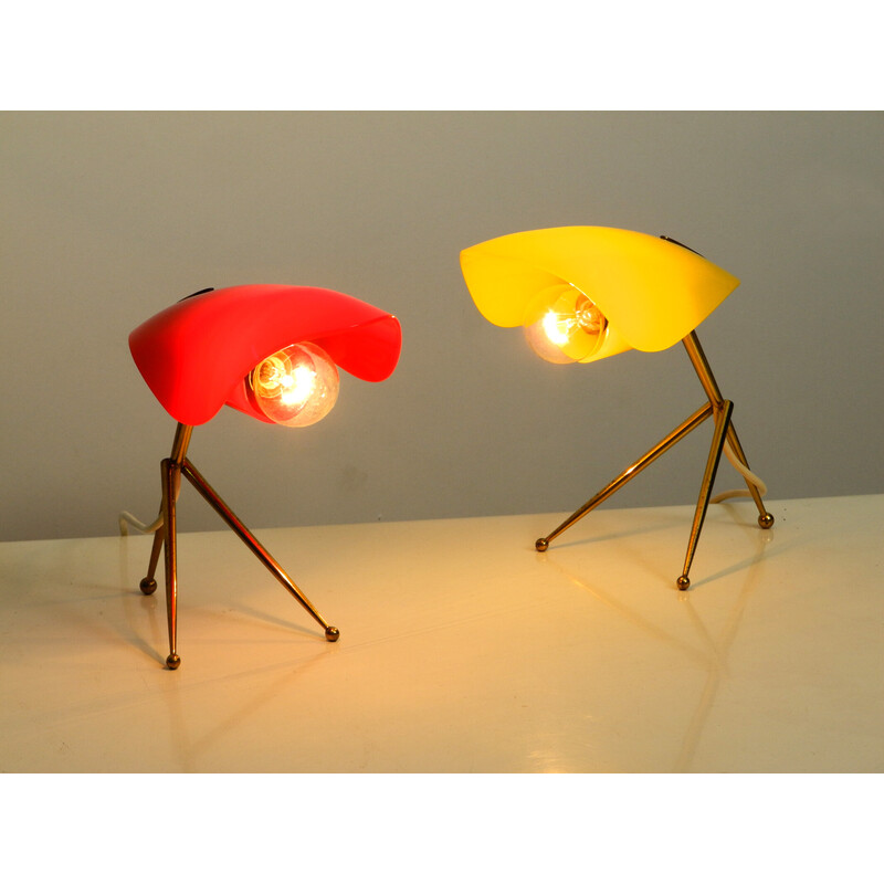 Paire de lampes de table vintage par Wkr Offenbach, Allemagne 1950