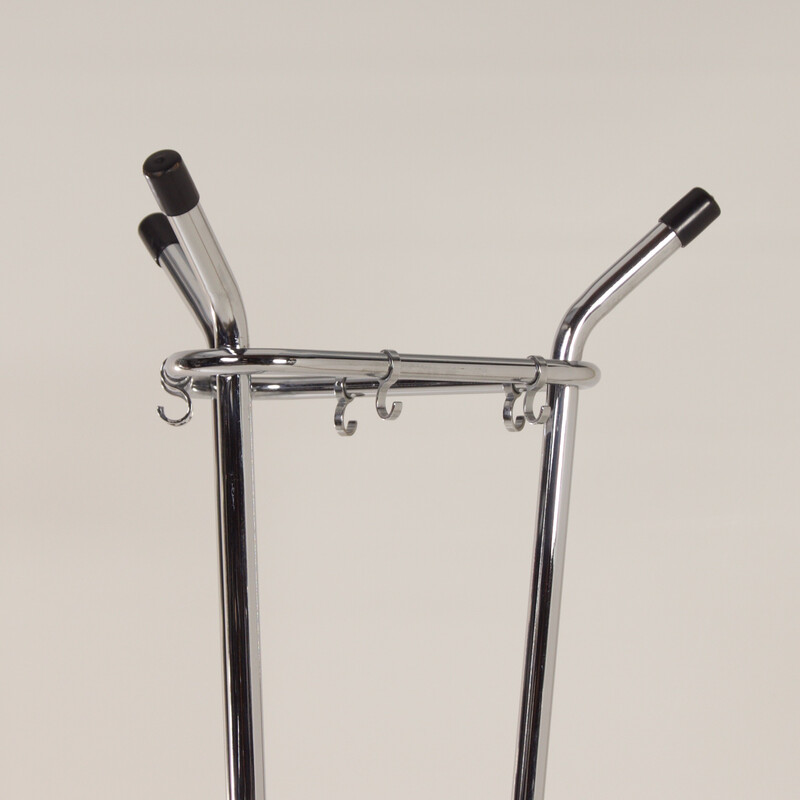 Vintage bauhaus coat stand in chromed metal by Tubax, Belgium 1960