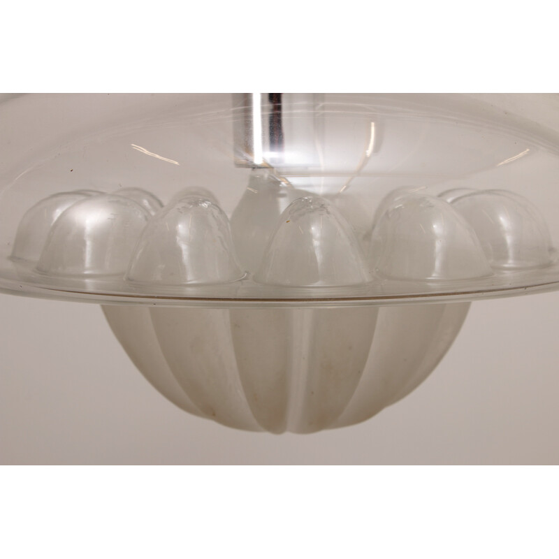 Vintage hand-blown glass pendant lamp by Peill and Putzler, 1960