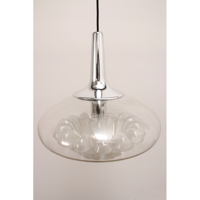 Vintage handgeblazen glazen hanglamp van Peill en Putzler, 1960