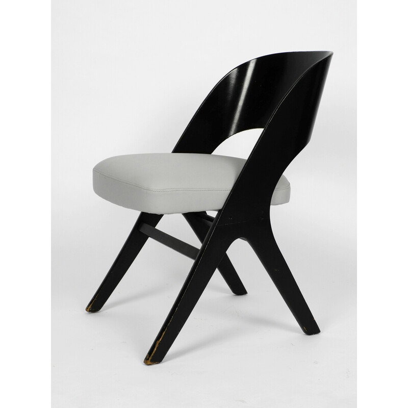 Par de cadeiras vintage pretas e cinzentas de Carl Sasse para Casala, 1950