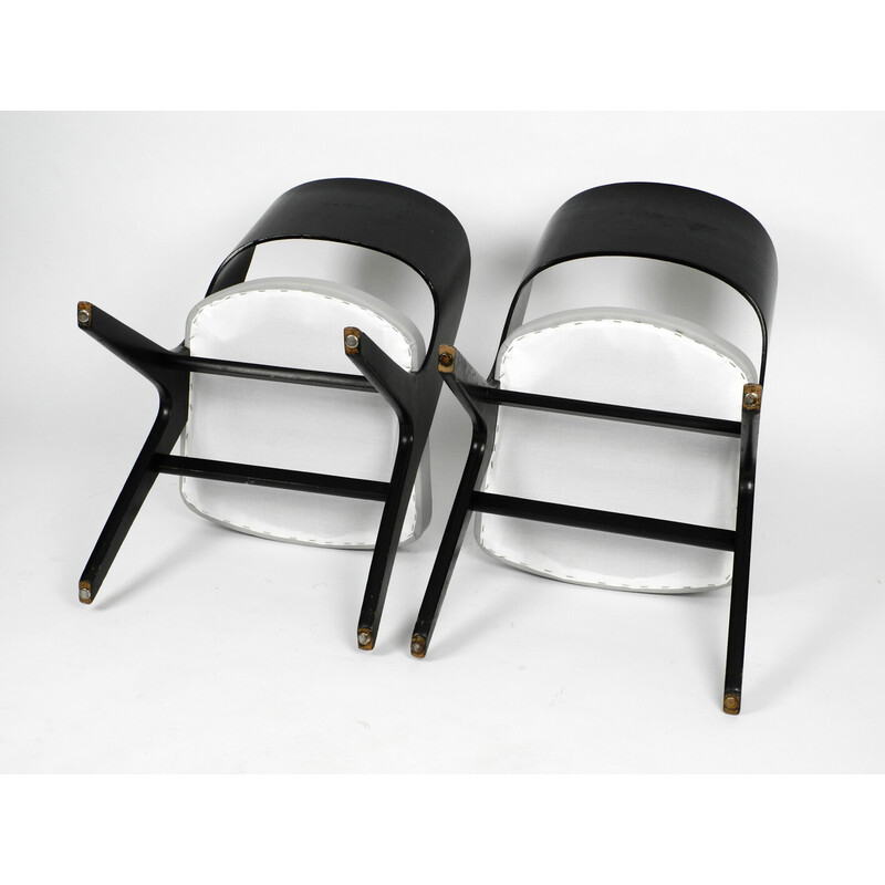 Pair of vintage black and gray chairs by Carl Sasse for Casala, 1950