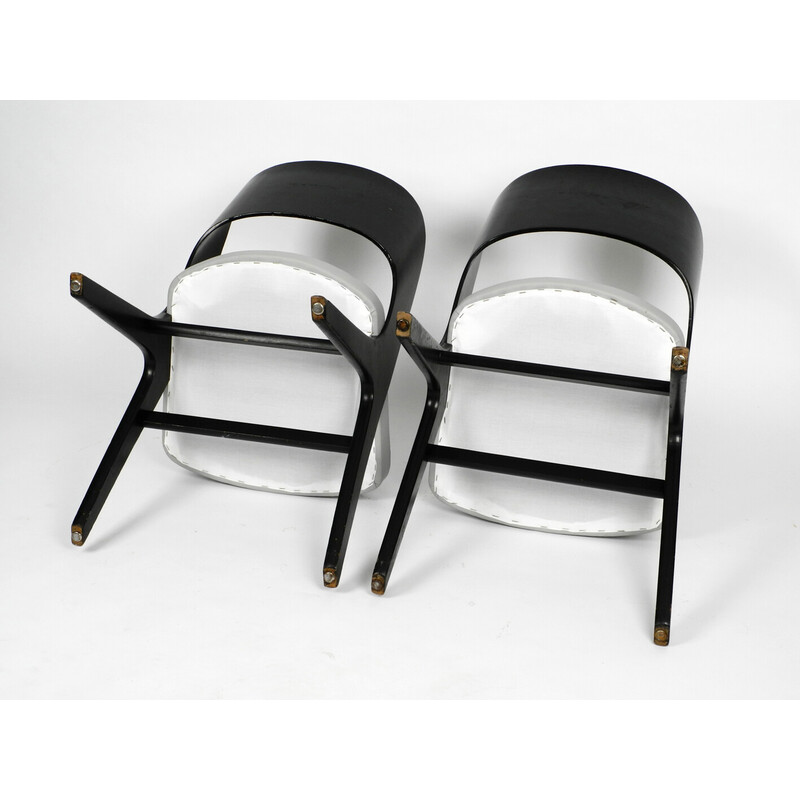 Pareja de sillas vintage negras y grises de Carl Sasse para Casala, 1950