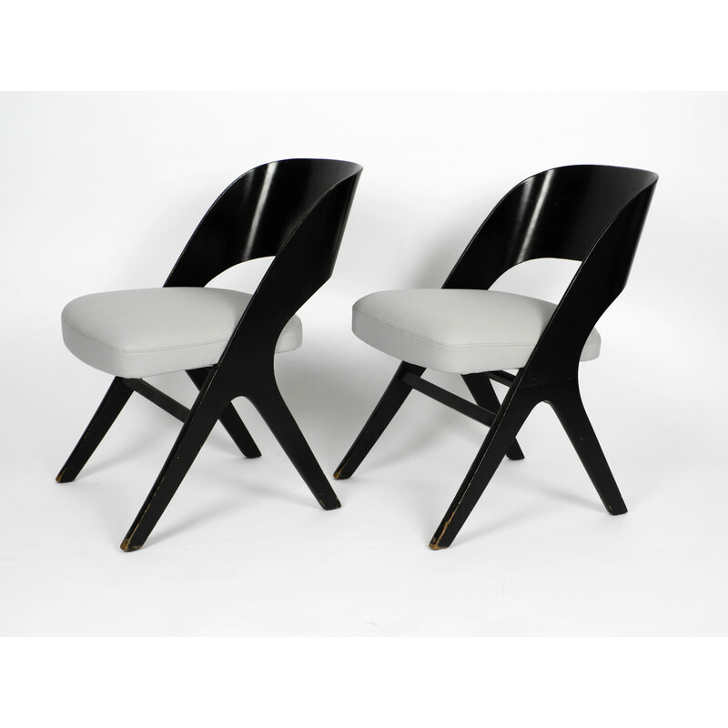 Paire de chaises noires et grises vintage de Carl Sasse pour Casala, 1950