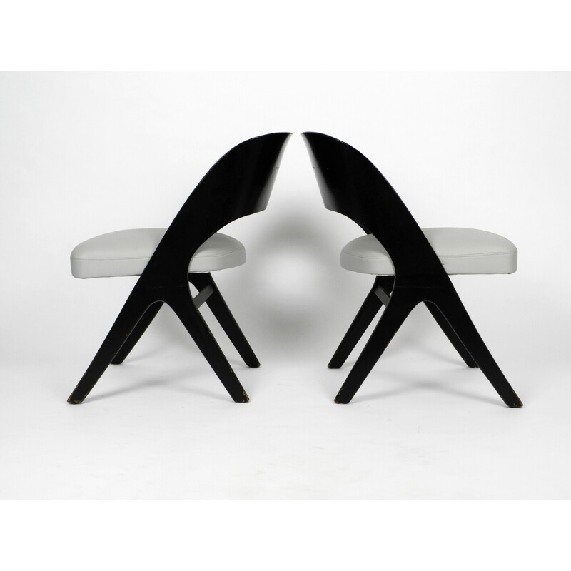 Pair of vintage black and gray chairs by Carl Sasse for Casala, 1950