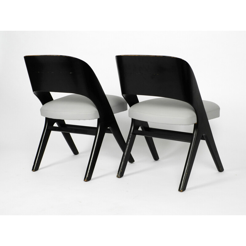 Pair of vintage black and gray chairs by Carl Sasse for Casala, 1950