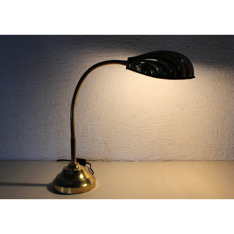 Lampada a conchiglia in ottone vintage, 1960