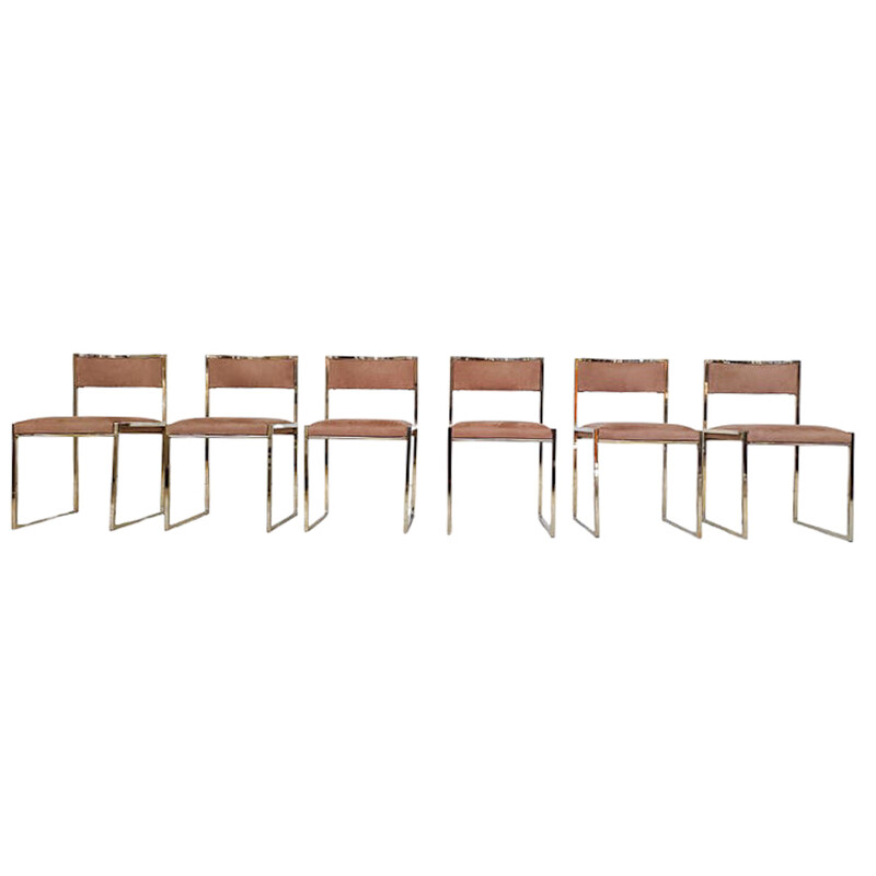 Ensemble de 6 chaises vintage, Italie 1970