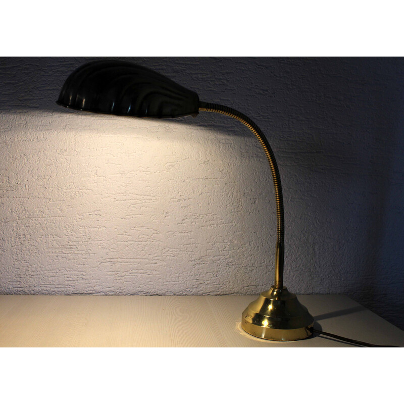 Pareja de lámparas de concha de latón vintage, 1960