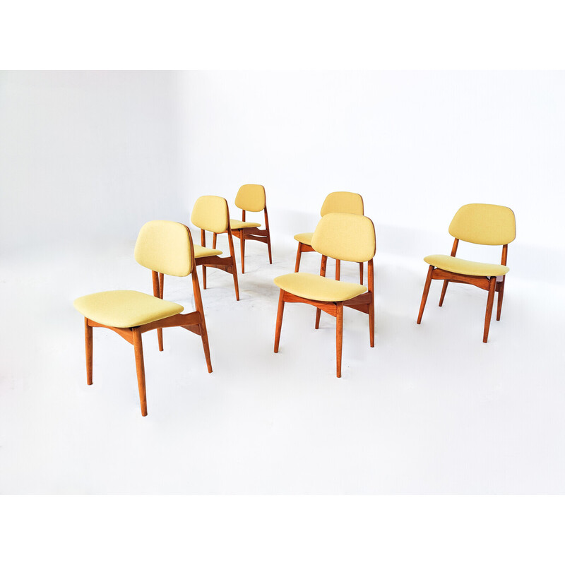 Conjunto de 6 cadeiras de jantar vintage, Itália 1960