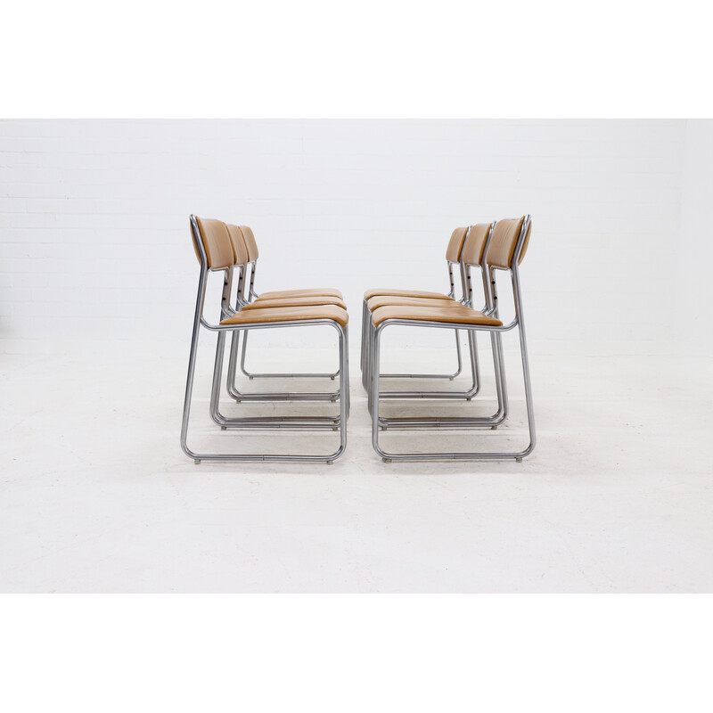 Set of 6 vintage Se09 steel chairs by Walter Antonis for 't Spectrum, 1970