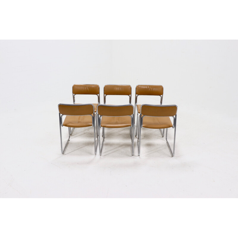 Set of 6 vintage Se09 steel chairs by Walter Antonis for 't Spectrum, 1970